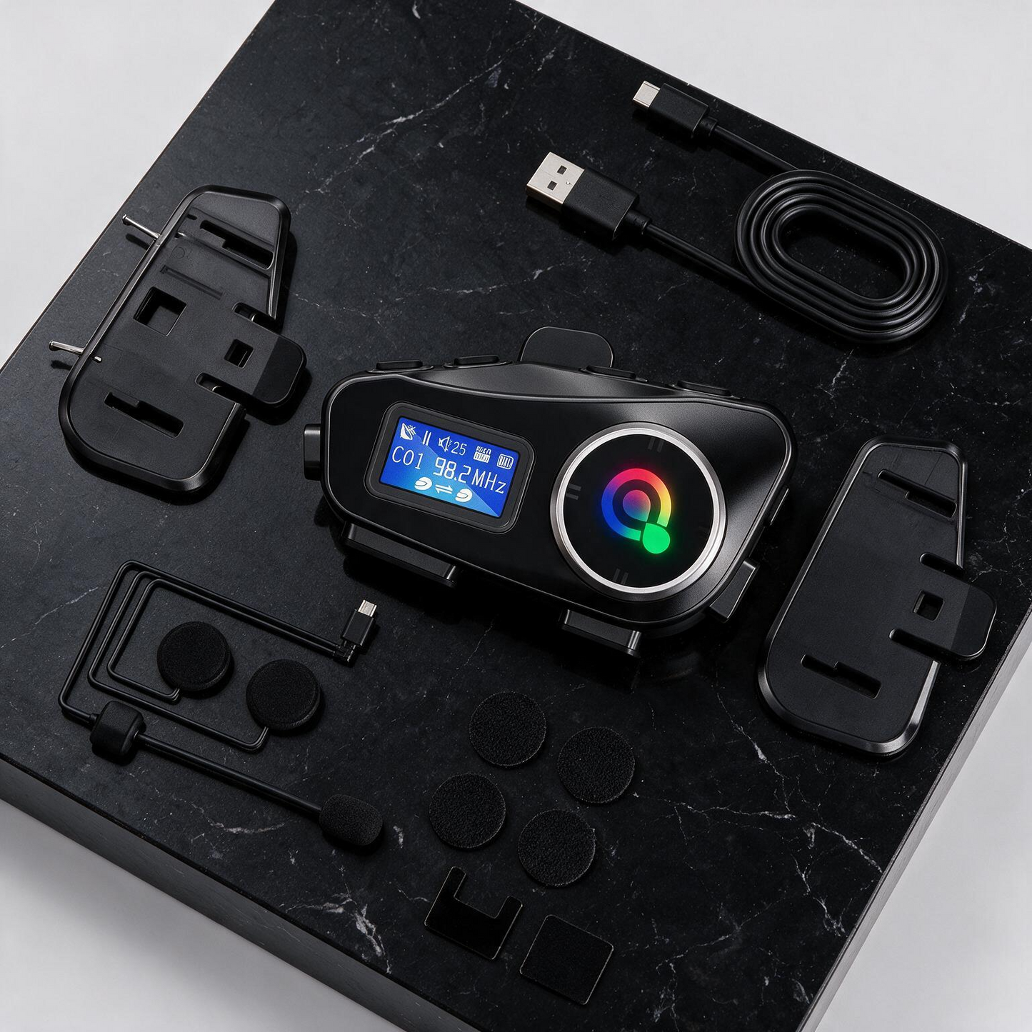Intercomunicador Bluetooth para Moto Capital Link — Manos Libres, Radio FM y 500m de Alcance